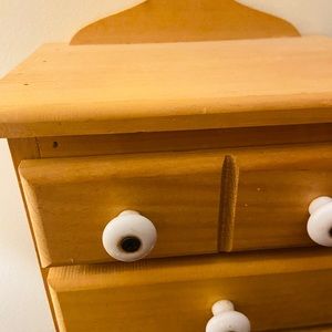 Storage & Organization - Vintage Tall Wooden Four Drawer Jewelry Box Storage & Organization - Vintage Tall Wooden Four Drawer Jewelry Box